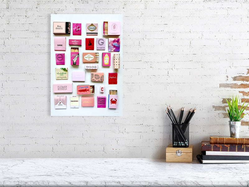 Pink matchbook print A3