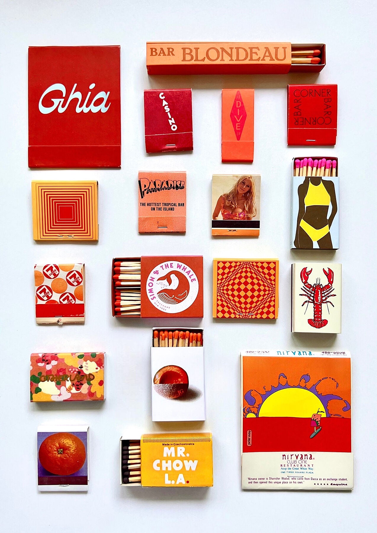 Orange matchbook print