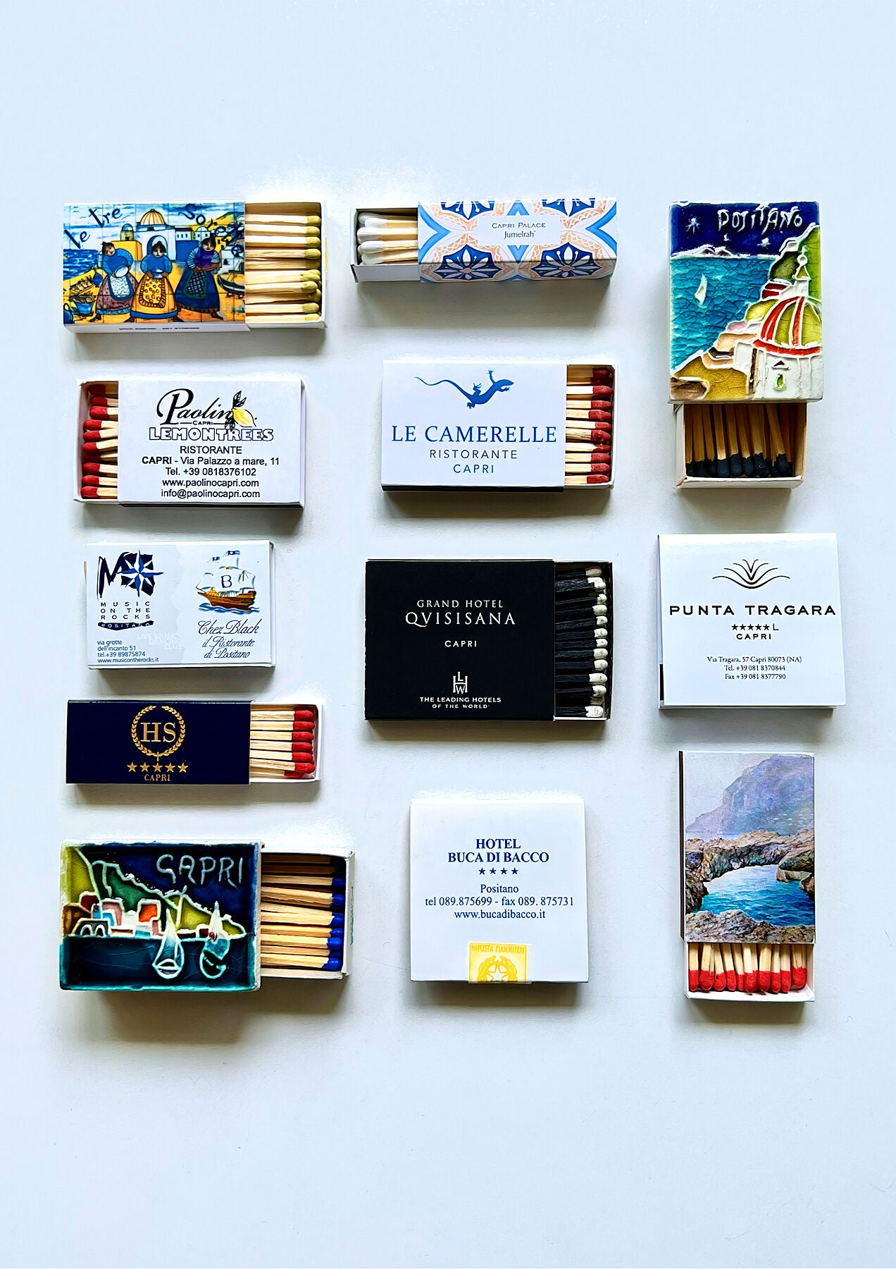 Capri & Amalfi matchbook print