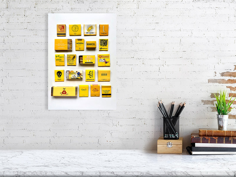 Yellow matchbook print A3