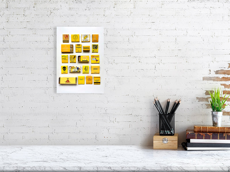 Yellow matchbook print A4