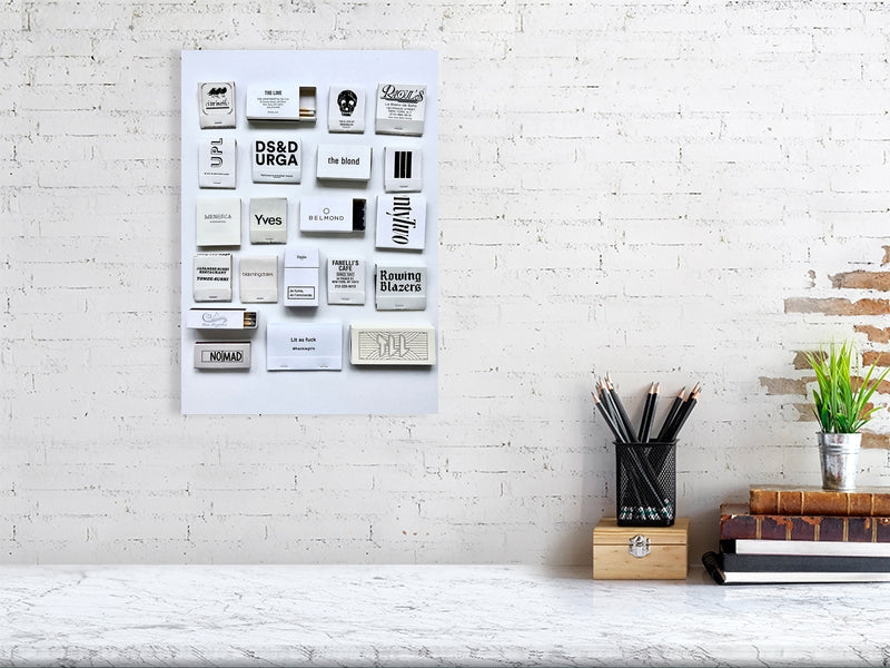 White matchbook print A3
