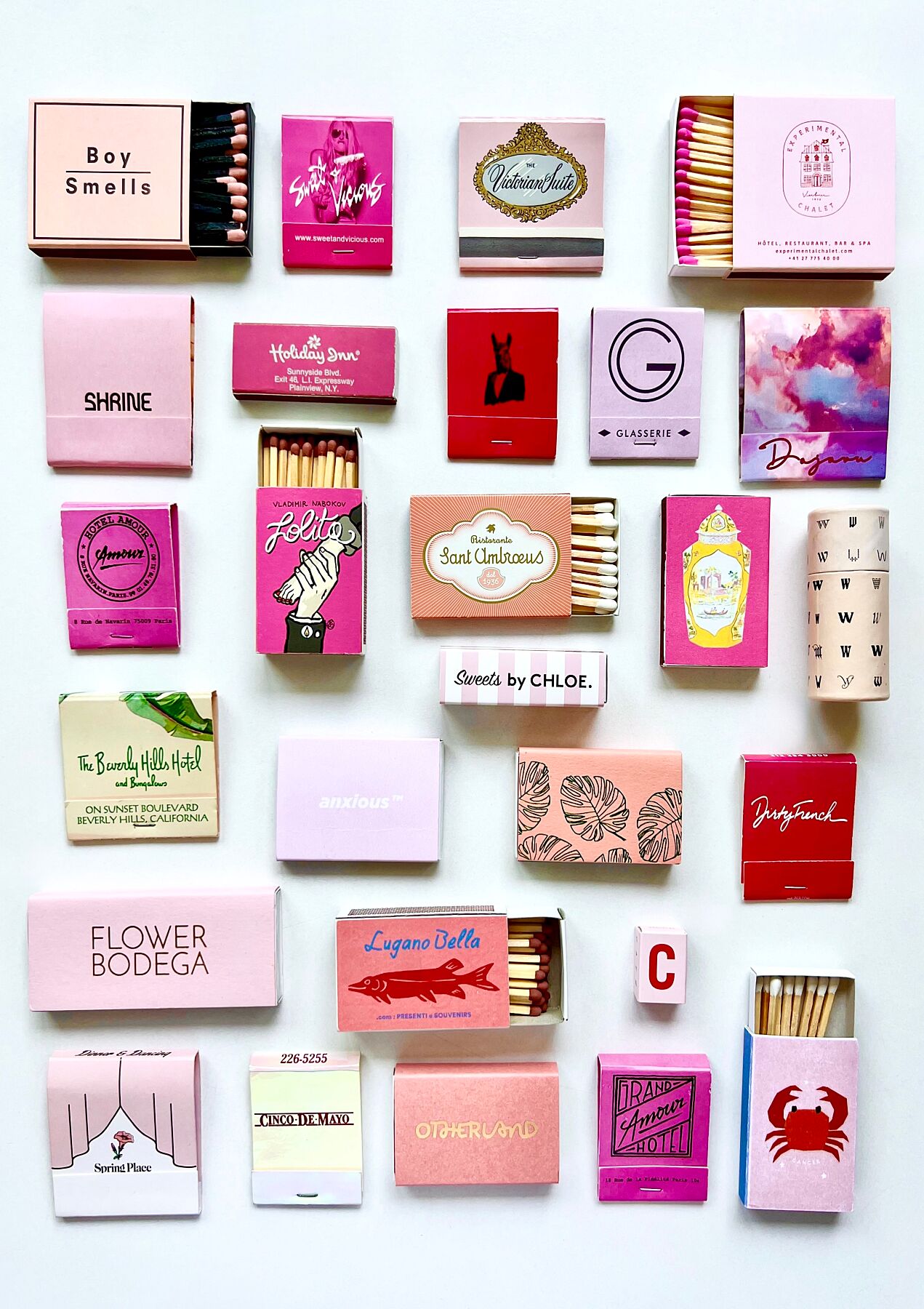 Pink matchbook print